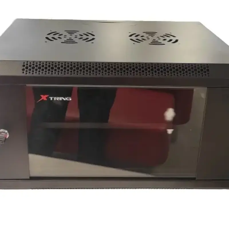  STV HH-SW-12U Gabinete metálico pared abatible 12U 600x600mm rack montaje mural puerta bisagra ventilado 