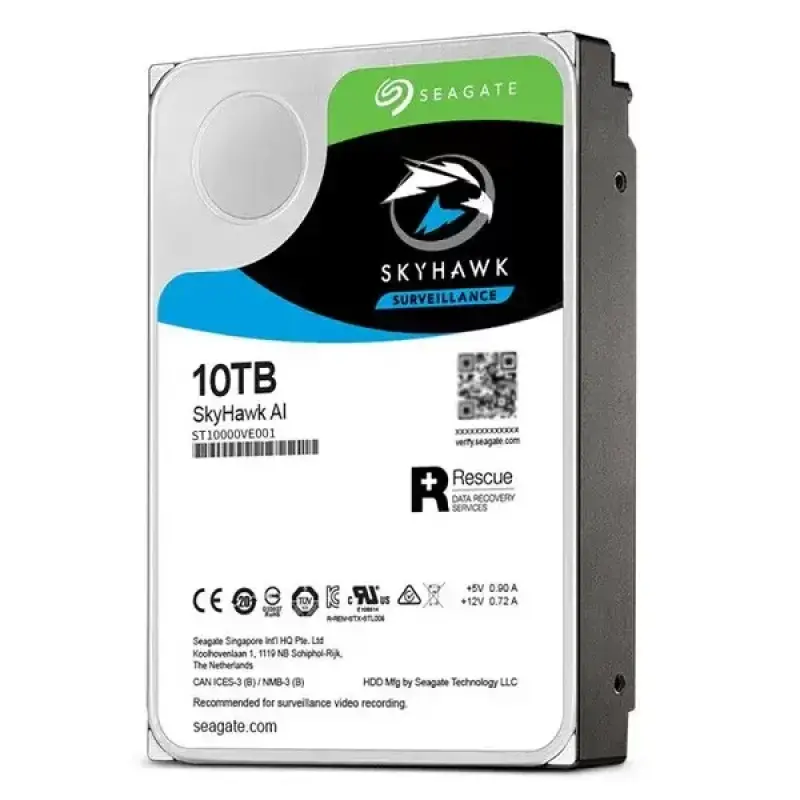  SEAGATE SKYHAWK Disco Duro Vigilancia 10TB 3.5" SATA 6Gb/s 7200RPM 256MB Cache 180TB/año 24/7 