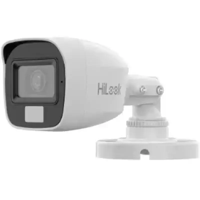  HILOOK THC-B157-LMS Cámara bala fija 3K 5MP audio luz dual blanca + IR 20m lente 2.8mm cuerpo metálico TVI/AHD/CVI/CVBS 