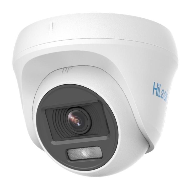  HILOOK THC-T129-M Cámara domo analógica ColorVu 2MP 1080P luz blanca 20m 24/7 color lente 2.8mm TVI/AHD/CVI 
