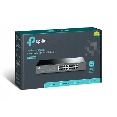  TP-LINK TL-SG1016D Switch escritorio/montaje 16 puertos Gigabit 10/100/1000Mbps no administrado rack 19" 