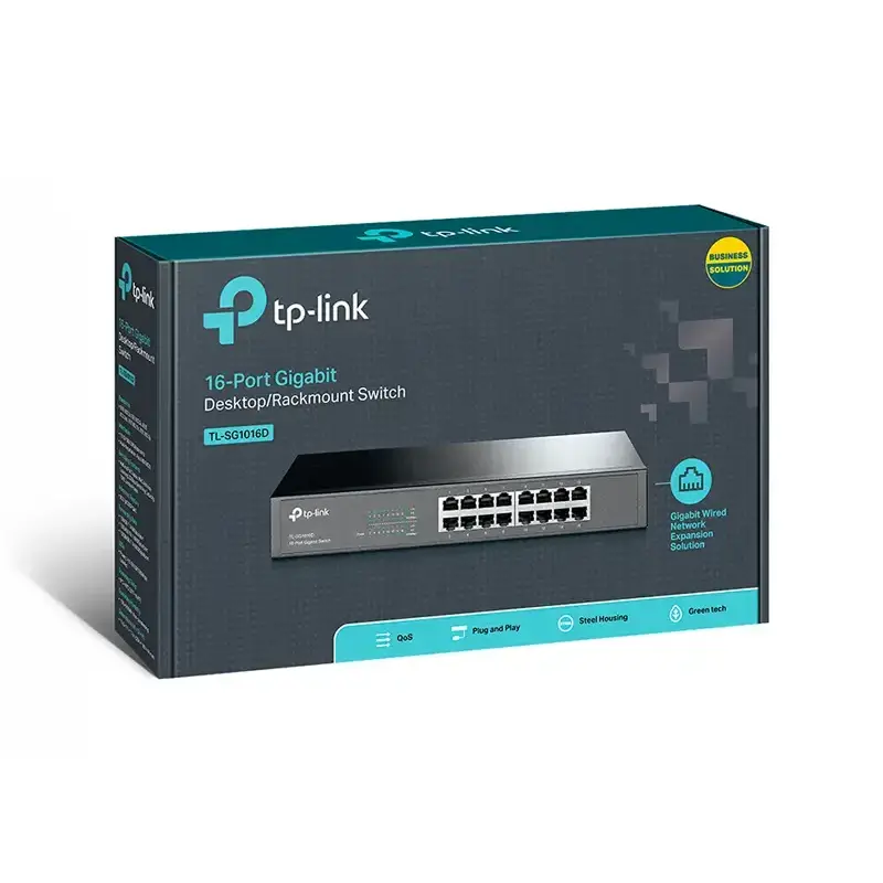 TP-LINK TL-SG1016D Switch escritorio/montaje 16 puertos Gigabit 10/100/1000Mbps no administrado rack 19" 