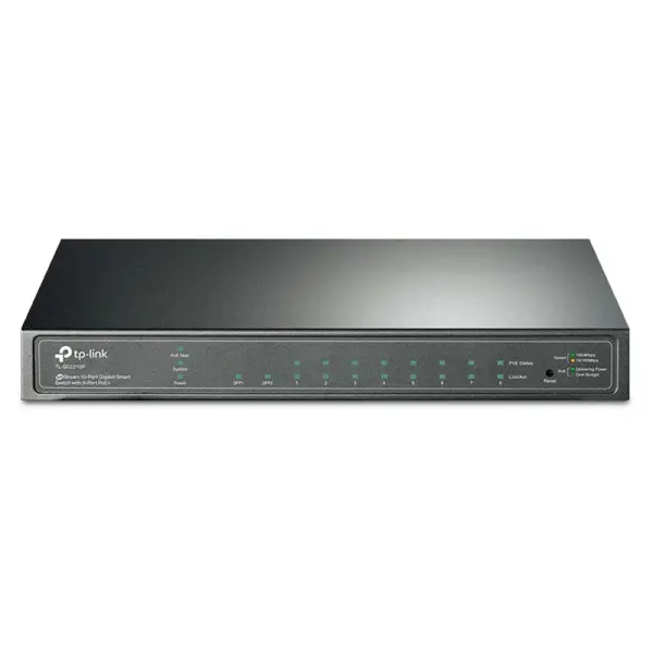  TP-LINK TL-SG2210P Switch inteligente JetStream Gigabit 10 puertos 10/100/1000Mbps 8 puertos PoE+ 802.3at 58W administrado web L2 