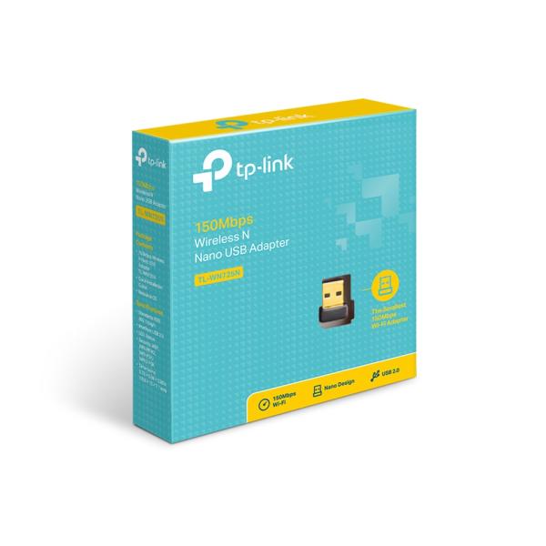  TP-LINK TL-WN725N Adaptador USB nano inalámbrico N 150Mbps 2.4GHz ultra compacto USB 2.0 plug and play 