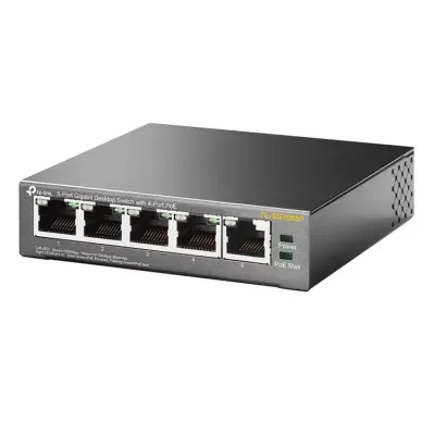  TP-LINK TL-SG1005P Switch no administrado 5 puertos Gigabit 4 puertos PoE+ 802.3af/at 56W presupuesto PoE 