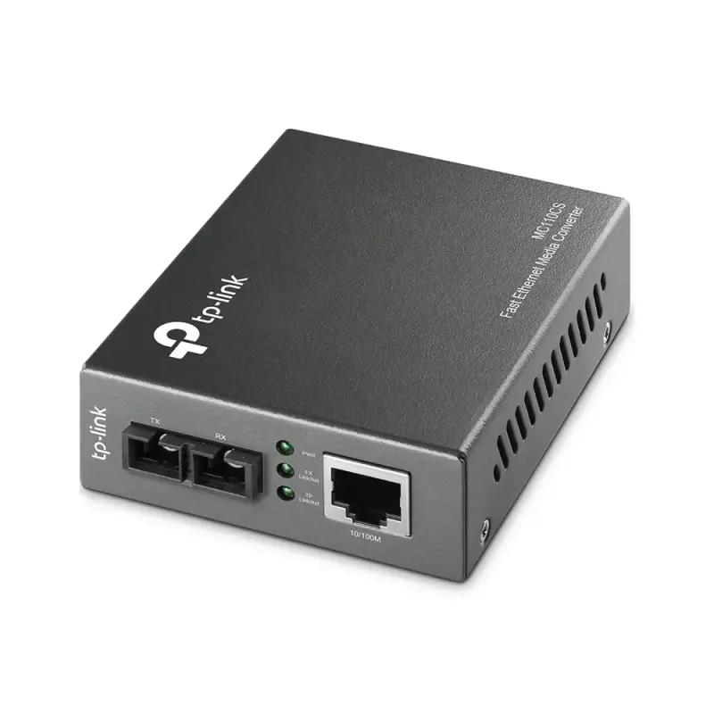  TP-LINK MC110CS Convertidor medios 10/100Mbps Fast Ethernet RJ45 fibra óptica monomodo SC 20km WDM 