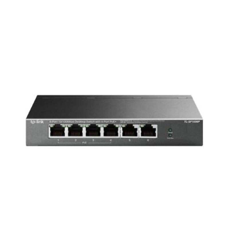  TP-LINK TL-SF1006P Switch No Gestionable 6 Puertos 10/100Mbps 4 Puertos PoE 60W Desktop 