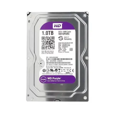 WESTERN DIGITAL WD PURPLE Disco Duro Vigilancia 1TB 3.5" SATA 6Gb/s 5400RPM 64MB AllFrame 180TB/año 24/7