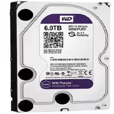  WESTERN DIGITAL WD PURPLE Disco Duro Vigilancia 6TB 3.5" SATA 6Gb/s IntelliPower 64MB AllFrame 180TB/año 24/7 120hrs Video HD 