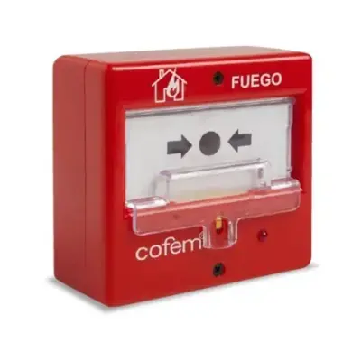  COLOTRON CO-PUCAR Pulsador alarma rearmable convencional 12VDC 500mA contacto seco NC/NO 