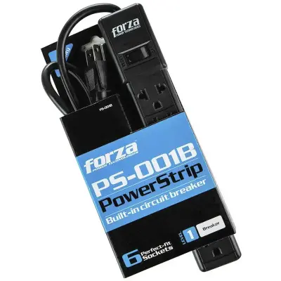  FORZA FZ-FPS-001B Regleta negra 6 tomas cable 90cm 