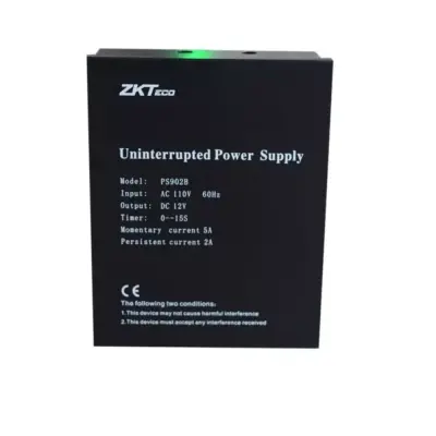  ZKTECO ZK-PS902B Fuente con cargador de batería 220VAC salida 12VDC 5AMP 